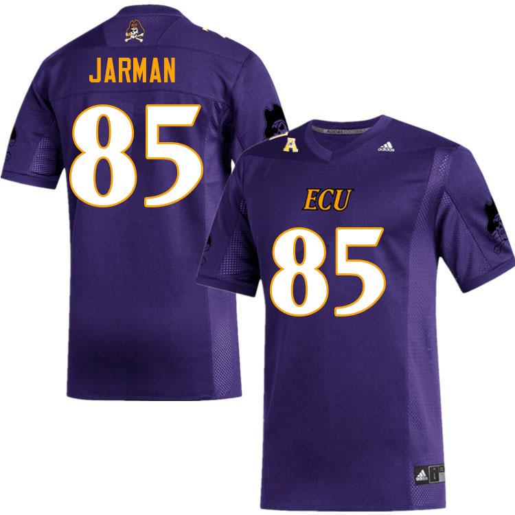 Men #85 Aaron Jarman ECU Pirates College Football Jerseys Sale-Purple